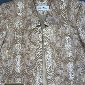 Calvin Klein Women's Beige Snake Print Blazer